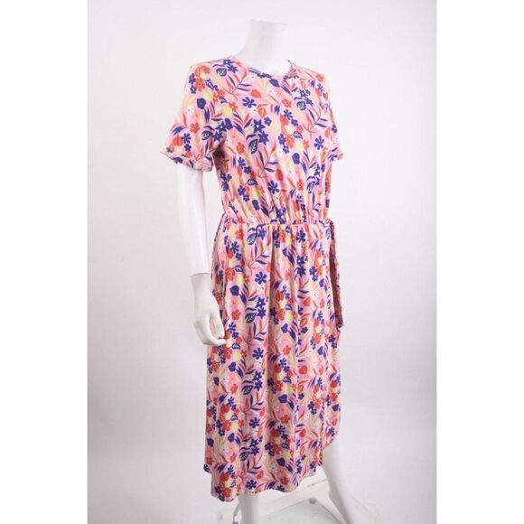 Boden Womans Amanda Midi Dress UK 14R US 10 Pink Multicolor Floral NWT - Picture 2 of 6